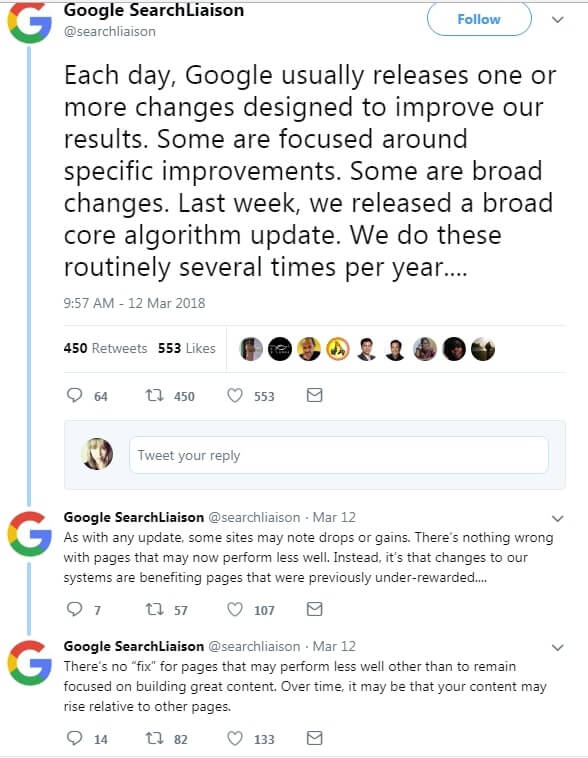 Google twitter thread