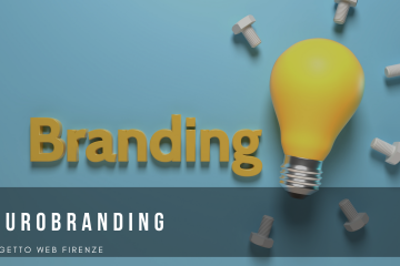 Grafica riguardante il neurobranding con disegnata una lampadina gialla su sfondo blu